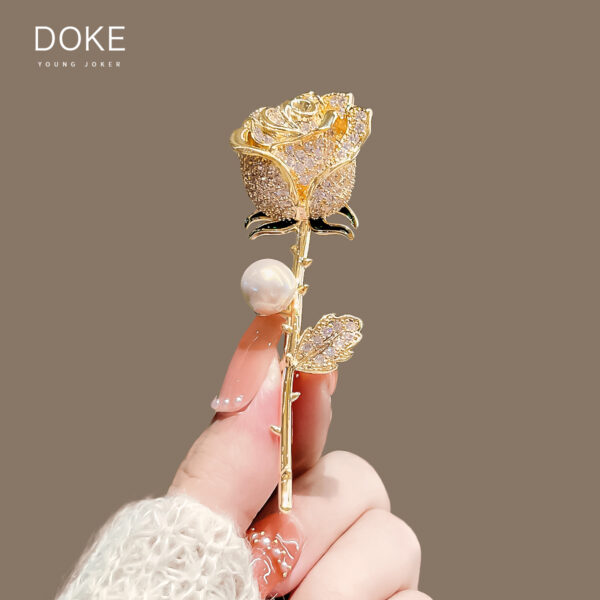 Luxury rose brooch high-end female temperament brooch creative large pin suit coat accessories